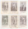 Australia c.1904. Six sepia tinted printed postcards from a set of twelve featuring Australian Test cricketers. &lsquo;The Wilson Autograph Series&rsquo; c.1904/05 each with printed signature of the player to lower border. Cards are Noble (Series no. 1), Kelly (4), G