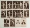 &lsquo;The Australian Cricket Team 1909&rsquo;. Fourteen sepia real photograph individual postcards of the fifteen members of the Australian cricket team who toured England in 1909, by Davidson Brothers of London. Twelve of the players are depicted standing full leng