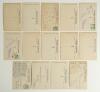&lsquo;The Australian Cricket Team 1909&rsquo;. Fourteen sepia real photograph individual postcards of the fifteen members of the Australian cricket team who toured England in 1909, by Davidson Brothers of London. Twelve of the players are depicted standing full leng - 2