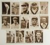 Australia tour to England 1930. Fourteen sepia real photograph postcards, each depicting an individual member of the Australian touring party in various cricketing poses, some head and shoulders. Printed title &lsquo;Australian Test Team&rsquo; and player&rsquo;s name to l