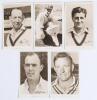 Australia tour to England 1953. Five sepia real photograph postcards of members of the Australian team. Four players, depicted head and shoulders, are Lindsay Hassett, Ray Lindwall, Bill Johnston and Keith Miller, the other of Ian Craig &lsquo;padding up&rsquo;. Each