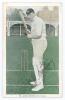 Warwick Windridge Armstrong. Victoria & Australia. 1898-1921. Tinted colour printed postcard of Armstrong, full length, in batting pose wearing Australian cap at Lord&rsquo;s during the Australian tour of England in 1909. Nicely signed in black ink by Armstrong