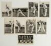 Australia tour to England 1938. Nine mono real photograph postcards, of which eight are of an individual member of the Australian touring party in various cricketing poses, all Raphael Tuck &lsquo;Australian Cricketer&rsquo; series no. 3839 with printed player&rsquo;s name