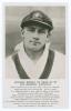 Donald George Bradman. New South Wales, South Australia & Australia 1927-1949. &lsquo;Records Broken or Equalled by Don Bradman, Australia&rsquo;. Real photograph postcard of Bradman depicted head and shoulders wearing tour cap. Barton Pictorial series. The records q