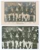 England tour to Australia 1902/03. Two early original postcards of the England touring party seated and standing in rows wearing tour caps and blazers. One is a real photograph sepia postcard with printed title &lsquo;Warner&rsquo;s Ashes&rsquo; and players&rsquo; names to lower