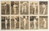 M.C.C. tour to Australia 1903/04. Ten early original sepia real photograph postcards of English cricketers, each depicted full length at the wicket in various poses. Nine appear to be from the same (unknown) series with the player&rsquo;s name printed to the lo