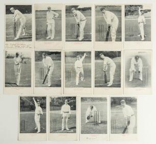 M.C.C. tour to Australia, 1903/04. Full set of fourteen mono postcards of the &ldquo;Warner&rsquo;s Team Series&rdquo; published by John Walker & Co., London. Postcards are Warner (Captain), Arnold, Bosanquet, Braund, Fielder, Foster, Hayward, Hirst, Knight, Lilley, Relf, 
