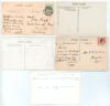 England Test teams 1905-1909. Five early mono/ sepia postcards of England teams of the period. Postcards/ teams are 1905 v Australia, printed postcard by Rosemont Photo, Leeds. Two similar of the team v South Africa 1907, one a real photograph postcard by - 2