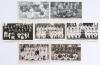 South Africa tours to England 1907-1947. Seven mono/ sepia postcards of South Africa touring teams, each with players seated and standing in rows. Includes five real photograph postcards for the tours of 1907, 1912, 1929, 1935 and 1947, and two mono print