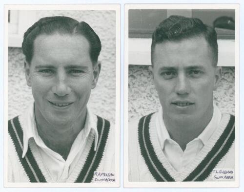 South Africa. Roy McLean and Trevor Goddard 1950s. Two similar mono real photograph plain back postcards, one of R.L. McLean (Natal & South Africa 1949-1966), the other T.L. Goddard (Natal, North East Transvaal & South Africa 1955-1970), both depicted hea