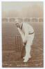 Walter A. Shalders. Griqualand West, Cape Colony, Transvaal, London County & South Africa 1897-1907. &lsquo;South African tour of England 1907&rsquo;. Excellent real photograph sepia postcard of Shalders, full length, at the wicket in batting pose at Lord&rsquo;s. E. Hawki