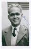 Cecil Beaumont Williams. Barbados 1947-1957. Mono real photograph plain back postcard of Williams, head and shoulders wearing suit and tie. Nicely signed in blue ink to the photograph by Williams. Annotation in ink to verso &lsquo;Autographed September 1950&rsquo;. O