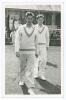 David John Green. Derbyshire & Cambridge University 1953-1960. Mono real photograph plain back postcard of Green entering the field of play for Cambridge University followed by Roger Prideaux. Nicely signed in black ink to the photograph, &lsquo;David Green&rsquo;. T