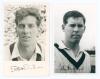 Yorkshire C.C.C. Don Wilson & John Hampshire. Two mono real photograph plain back postcards, one of Wilson (Yorkshire & England 1957-1974), the other John Hampshire (Yorkshire, Tasmania, Leicestershire, Derbyshire & England 1961-1984). Both players depict