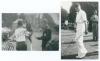 Derbyshire C.C.C. Alfred Vardy Pope (Derbyshire 1930-1939) and Arthur Frederick Townsend (Derbyshire 1934-1950). Two mono candid style real photograph postcards. One depicts Pope signing autographs for boys, the other Townsend entering the field of play w