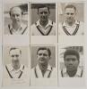 Derbyshire C.C.C. 1950s-1970s. Six similar real photograph player portrait postcards of Derbyshire players, each depicted head and shoulders wearing cricket attire. Players include George Owen Dawkes (Leicestershire & Derbyshire 1937-1961), signed to the 