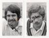 John Hopkins & Alan Wilkins, Glamorgan. Two mono real photograph plain back postcards of John Anthony Hopkins (Glamorgan & Eastern Province 1970-1988) and Alan Haydn Wilkins (Glamorgan, Gloucestershire & Northern Transvaal 1976-1983), both head and should