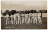 Hampshire C.C.C. 1912. Mono real photograph postcard of the Hampshire team, taken at Bournemouth, for the match Hampshire v Warwickshire, 29th to 31st August 1912. Bournemouth View Co Ltd. A rarer postcard. G/VG