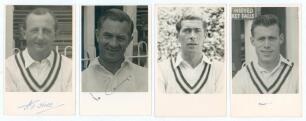 Hampshire C.C.C. Four similar player portrait real photograph plain back postcards. Players featured are Arthur George Holt (Hampshire 1935-1948), Victor Henry Douglas Cannings (Warwickshire & Hampshire 1947-1950), both signed to the front by the featured