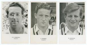 Hampshire C.C.C. Three player portrait real photograph postcards published by Sporting Handbooks, London, with player&rsquo;s name printed to lower border. Players featured are Roy Edwin Marshall (Barbados, Hampshire & West Indies 1945-1972), Alan Robert Wassel
