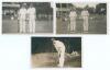Hampshire C.C.C. 1920s. Three original mono real photograph postcards of Hampshire batsmen. One depicts W.H. Livsey and W.R. Shirley standing together leaning on their bats, annotated in pencil to verso for the match v Surrey, 25th- 27th July 1923 at Bour