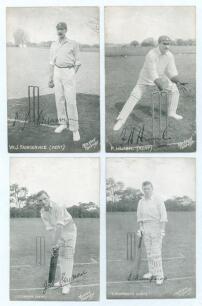 Kent C.C.C. Four mono printed postcards, by Mockford of Tonbridge, of individual players. The players are William J. Fairservice. Kent 1929-1933, Frederick Henry Huish. Kent 1895-1914, James Seymour. Kent 1902-1926 and Edward Humphreys. Kent 1899-1920. Ea