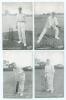Kent C.C.C. Four mono printed postcards, by Mockford of Tonbridge, of individual players. The players are William J. Fairservice. Kent 1929-1933, Frederick Henry Huish. Kent 1895-1914, James Seymour. Kent 1902-1926 and Edward Humphreys. Kent 1899-1920. Ea