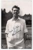 Alan Leonard Dixon. Kent & M.C.C. 1950-1974. Mono real photograph real photograph postcard of Dixon standing three quarter length wearing cricket attire. Very nicely signed in ink to the photograph &lsquo;Best Wishes, Alan Dixon&rsquo;. Printed title &lsquo;A. Dixon, Kent&rsquo;
