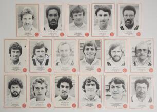 Lancashire C.C.C. c.1980. A selection of seventeen official Club issue mono photocards of Lancashire players with red rose emblems and borders. Thirteen cards are signed by the featured player. Signatures are Bernard Reidy, Ian Cockbain, John Abrahams, Ke