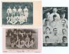 Leicestershire C.C.C. c.1905-1908. Three early original postcards of Leicestershire teams including real photograph postcards of players seated and standing in rows wearing cricket attire, one Dainty Series c.1905, the other Davidson Brothers Series no. 4