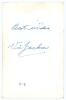 Victor Edward &lsquo;Vic&rsquo; Jackson. New South Wales & Leicestershire 1936-1956. Original mono candid style plain back postcard of Jackson standing full length wearing cricket attire. Nicely signed to front and back in ink by Jackson. Publisher unknown. Minor wea - 2