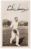 Elias Henry &lsquo;Patsy&rsquo; Hendren. Middlesex & England 1907-1937. Mono real photograph plain back postcard of Hendren walking off the field, cap in hand, while on tour in the West Indies, date unknown. Boldly signed in black ink to the photograph &lsquo;E. Patsy Hend