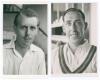 Nottinghamshire C.C.C. John Kelly (Nottinghamshire 1953-1957) and Harold James Butler (Nottinghamshire 1933-1954). Two mono real photograph plain back postcards, each player depicted head and shoulders wearing cricket attire. Both postcards with official 