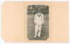 John Berry &lsquo;Jack&rsquo; Hobbs. Surrey & England, 1905-1934. Attractive mono real photograph postcard of Hobbs, full length, in cricket attire wearing M.C.C. touring cap. Very nicely signed in ink by Hobbs. Postally unused. The signature on the postcard was obta - 3
