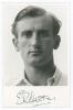 Edward Ralph &lsquo;Ted&rsquo; Dexter. Cambridge University, Sussex & England 1956-1968. Mono real photograph plain back postcard of Dexter, head and shoulders wearing cricket attire. Nicely signed in black ink to the lower margin, &lsquo;E.R. Dexter&rsquo;. Adhesive tape to ver