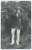 Albert Frederick &lsquo;Bert&rsquo; Wensley. Sussex, Auckland, Nawanagar & Europeans 1922-1948. Mono real photograph postcard of Wensley standing full length wearing Sussex cap and blazer. Nicely signed to the photograph in black ink, &lsquo;A.F. Wensley&rsquo;. Nias of Brighton