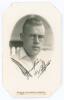 William Eric &lsquo;Bill&rsquo; Bowes. Yorkshire & England 1929-1947. Original mono real photograph postcard of Bowes depicted head and shoulders in cameo wearing cricket attire. Very nicely signed in ink below the image by Bowes. Thin paper strip attached to lower b