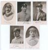 &lsquo;Force Bat Series&rsquo; advertising postcards c.1911. Five early mono real photograph postcards issued by Summers Brown & Co., London, each featuring a head and shoulders studio portrait of a player wearing cricket attire and cap, with printed signatures and t