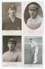 &lsquo;Force Bat Series&rsquo; advertising postcards c.1911. Four early mono postcards issued by Summers Brown & Co., London. Three are real photographs, featuring a head and shoulders studio portrait of a player wearing cricket attire and cap, with printed signatur