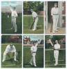 England Test and County cricketers early 1900s. Six Valentine&rsquo;s Series colour postcards, each depicting a player wearing cricket attire, with printed name to front. Players are F.S. Jackson, Hirst (Yorkshire), Tyldesley (Lancashire), T. Hayward (Surrey), 
