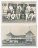 &lsquo;Lady Coke&rsquo;s XI v Mr J Bamford&rsquo;s XI&rsquo; Uttoxeter 1914. Early sepia real photograph postcard of &lsquo;Mr Bamford&rsquo;s XI&rsquo; seated and standing in rows in front of the pavilion. The match was played at Uttoxeter Oldfields 27th July 1914 but no record of the result or 