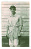 Leslie John Todd. Kent 1927-1950. Mono real photograph plain back postcard of Todd, three quarter length, wearing pads and gloves ready for batting. Signed and dedicated in black ink by Todd &lsquo;To Martin, wishing you all the best of luck&rsquo;. B.C. Flemons of 