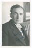 Donald Vincent &lsquo;Don&rsquo; Brennan. Yorkshire & England 1947-1955. Mono real photograph plain back postcard of Brennan, head and shoulders wearing cricket attire and blazer. Nicely signed in blue ink to the photograph by Brennan. Official stamp for A. Wilkes & 