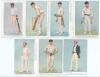 &lsquo;Vanity Fair Cartoons Series&rsquo; postcards early 1900s. Seven colour postcards of cricketers each with series title and player biography printed to margins, published by Raphael Tuck & Sons, London. One features Ranjitsinhji, series no. 1548, the others, fro