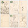 Boy cricketer postcards c.1913. Six early colour postcards of photographic images of a young boy in various batting poses. &lsquo;Series 1888&rsquo; printed in Saxony. Titles are &lsquo;Ready for a run&rsquo;, &lsquo;The hope of his side&rsquo;, &lsquo;Well played Sir&rsquo;, &lsquo;A narrow squeak&rsquo;, &lsquo;Play&rsquo;, - 2