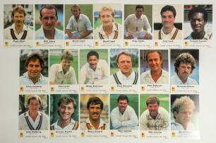 &lsquo;Cornhill Insurance Test Series&rsquo; collectors&rsquo; cards Series &lsquo;C&rsquo;. Thirty seven original colour player cards from Series &lsquo;C&rsquo;, of which thirty two are signed by the featured player. Signatures are Allott, Athey, Capel (2 different), Childs, Cook, Cowans, Cowdr