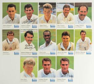&lsquo;Cornhill Insurance Test Series&rsquo; collectors&rsquo; cards Series &lsquo;G&rsquo; to &lsquo;K&rsquo;. Over one hundred and fifty original colour player cards of which over sixty are signed by the featured player. Includes Series &lsquo;G&rsquo;, 21 cards of which thirteen are signed by Bicknell, Ca