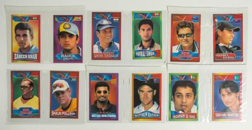 Indian trade, collectors&rsquo; cards and postcards 1990s. Album comprising approx. two hundred modern Indian trade cards and postcards covering individual players and teams, mainly India, also Pakistan, Sri Lanka, Australia, England etc. Includes twenty cards 