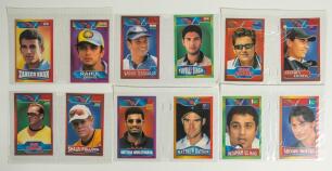 Indian trade, collectors&rsquo; cards and postcards 1990s. Album comprising approx. two hundred modern Indian trade cards and postcards covering individual players and teams, mainly India, also Pakistan, Sri Lanka, Australia, England etc. Includes twenty cards 
