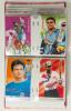 Indian trade, collectors&rsquo; cards and postcards 1990s. Album comprising approx. two hundred modern Indian trade cards and postcards covering individual players and teams, mainly India, also Pakistan, Sri Lanka, Australia, England etc. Includes twenty cards - 7
